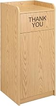 Global Industrial Wooden Waste Receptacle with Tray Top, 36 Gallon, Oak
