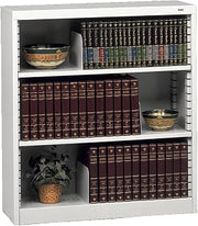 Tennsco B-42-LGY Welded Bookcases, 34 1/2" Width, 13 1/2" Depth, 40" Height, 3 Openings, Light Grey