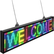 P10 Led Scrolling Sign 38x6.5in Full Color Rolling Information Text Store Message Board Programmable Digital Display