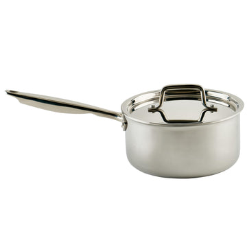 Tri-Ply Sauce Pan by Winco – 3.5 Quarts, 3.31 liters, Stainless Steel, Silver, Model TGAP-4