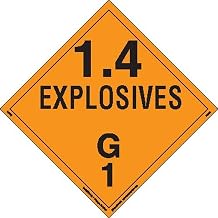 Labelmaster PSR75 Explosive Class 1.4 G Hazmat Placard, Removable Vinyl (Pack of 25)