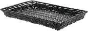HUBERT Wicker Storage Basket Black Plastic - 13" L x 18" W x 2" H