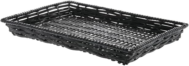 HUBERT Wicker Storage Basket Black Plastic - 13" L x 18" W x 2" H