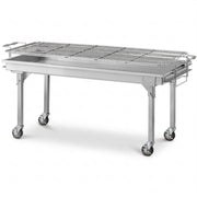 Glownary 60-Inch Heavy-Duty Stainless Steel Charcoal Grill with Adjustable Grates – 1440 Sq In Cooking Surface, Removable Legs, Casters, Weather Cover