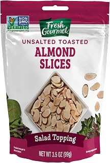 Fresh Gourmet Unsalted Toasted Sliced Almonds, 3.5oz Bag (Pack of 9)