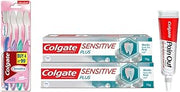 Sensitive Teeth Comboo Pain Out Gel, Colgate Sensitive Plus Toothpaste for Instant Sensitivity Relief and Sensitive Ultra Soft Toothbrush (10ml, 2x70g, 4 Pieces)