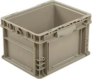 Global Industrial Straight Wall Container Solid, Stackable, Gray, 12" Lx15 Wx9 H