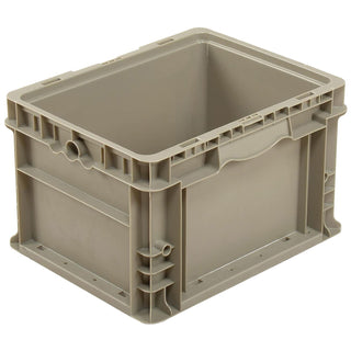 Straight Wall Container Solid by Global Industrial – 12"L x 15"W x 9"H, 50.0 pounds, Polyethylene (PE), Gray, Model NRSO1215-09 Gray