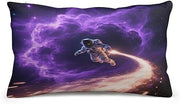 Spaceman Flying Decorative Throw Pillow Cover for Couch 8"x12" | Double Sided Plush Lumbar Cushion Case, Hidden Zipper, Soft Cozy Rectangle Pillowcase for Sofa, Bed, Bedroom, Living Room
