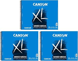 Canson XL Series Mix Media Pad, 14" x 17", White, 98 lb. (160gsm), 60 Sheets/Pad, Pack of 3 Pads, 180 Sheets Total