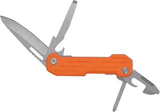 Camillus Pocket Block 6.25" Compact Durable Corrosion-Resistant 420 Stainless Steel Folding Pocket Knife - Everyday Carry Multitool with 5 Integrated Tools Within Handle