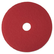3M 08387 Low-Speed Buffer Floor Pads 5100, 12-Inch Diameter, Red, 5/Carton, Universal, for Cleaning and Working
