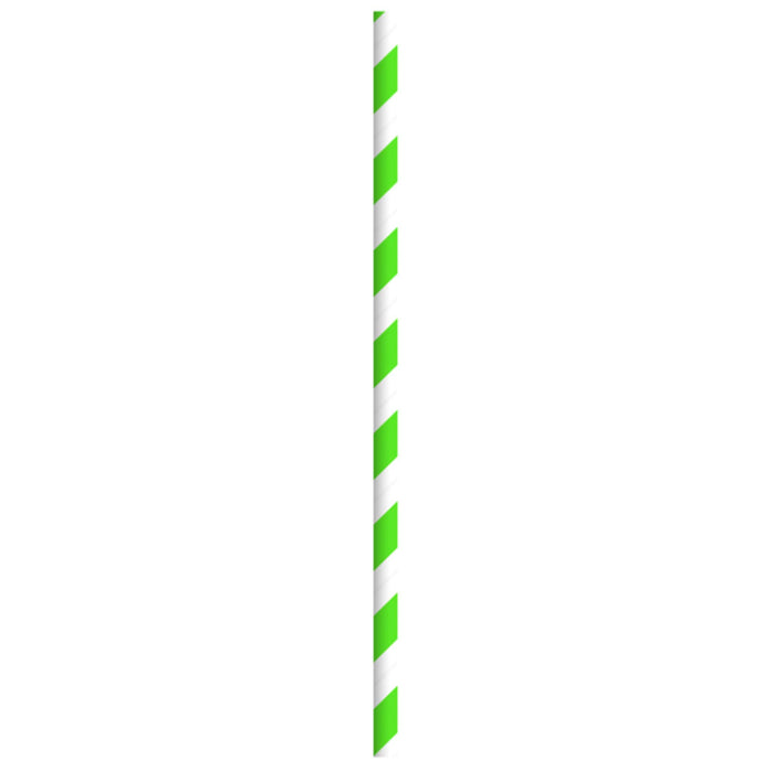PACKNWOOD 210CHP19EMB-straws drinking green - green and white straws-wrapped green striped straws- biodegradable green stripe straws(0.4 inches)
