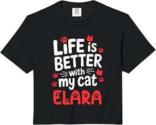 Cat Name Elara Life is Better with My Cat Elara Comfort Colors Crop Top
