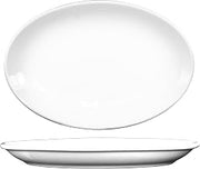 ITI-DO-14 Porcelain Dover 13-1/2 by 9.875-Inch Platter, 12-Piece, White