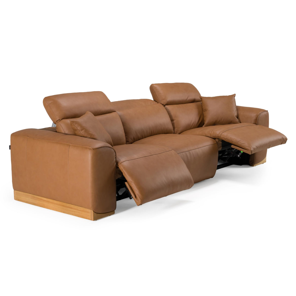 Hagerty - Modern Brown Leather Sofa with 2 Power Recliners by Limari Home – Foam, Brown, Model LIM-83136