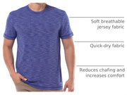 Men's Quick Dry Short Sleeve Tee – Jersey, Navy Blue Heather, Model WRT21890