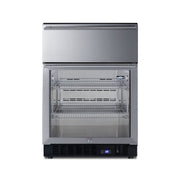 23.63 in. Commercial Refrigerator with Drawer in Stainless Steel by Summit Appliance – 34.0" H x 23.63" W x 23.5" D, 4.76 cubic_feet, Black, Model SCR615TD