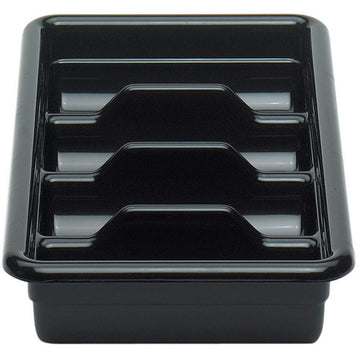 Cutlery Box 4 compartment 11-3/8"L x 20-7/16"W x 3-3/4"H hi-gl by Cambro – Plastic, Black, Model 1120CBP110