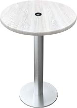 Holland Bar Stool Co. 42" Tall OD219 Indoor/Outdoor All-Season Table with 36" Diameter EnduroTop White Ash Top with Umbrella Hole