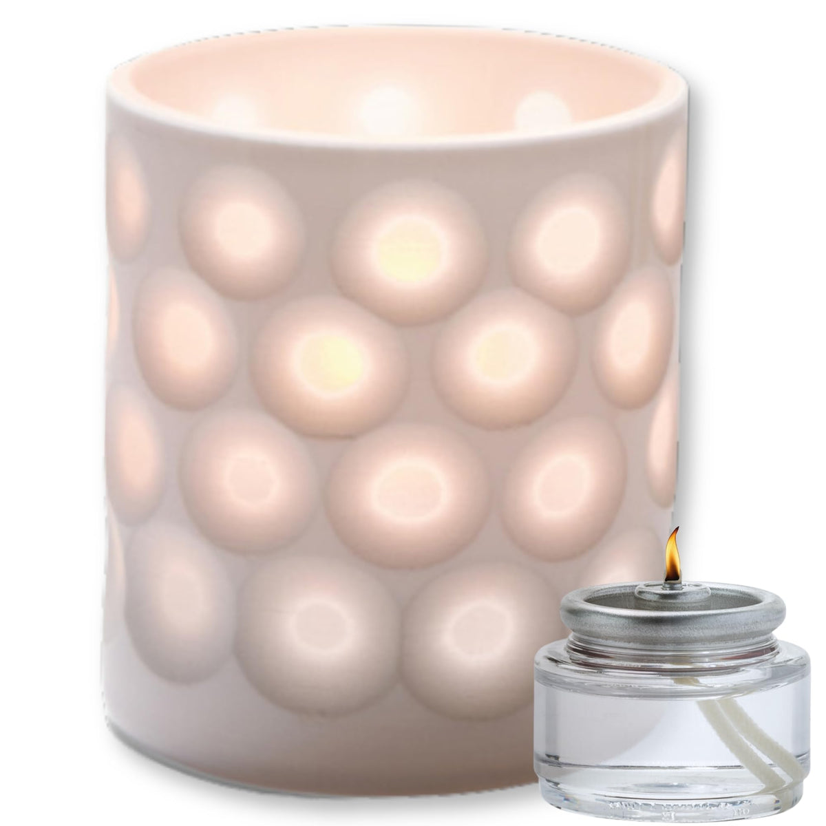 Tall Votive Candle Holders by Hollowick – 2.8 by 3.13, Ceramic, White, Model 6207D