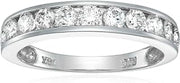 1 cttw to 2 cttw White Diamond Wedding Band for Women 14K Gold Channel Set, Size 4.5-10