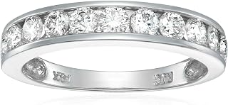1 cttw to 2 cttw White Diamond Wedding Band for Women 14K Gold Channel Set, Size 4.5-10