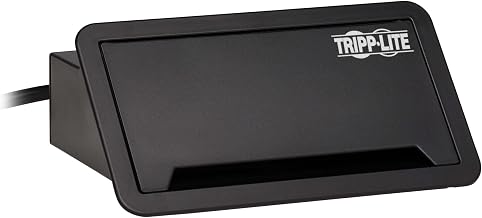 TRIPP LITE in-Desk 2-Outlet Power + 5-USB Charging Dock - Phone, Ethernet & HDMI Ports for Cable Management - 4 USB-A & 1 USB-B Ports, Hinged Door, 10 ft Cord, (PS222DATAM)