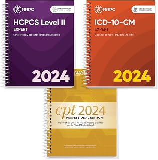 AMA CPT Book, ICD-10 Code Book, HCPCS Book - 2024 Physician Bundle by AAPC