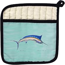 Betsy Drake PT015C Blue Marlin Teal Pot Holder