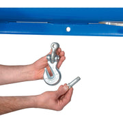Forklift Telescoping Jib Boom Crane by Global Industrial – 86.6"L x 32"W x 12.2"H, Alloy Steel, Blue, Model F7723