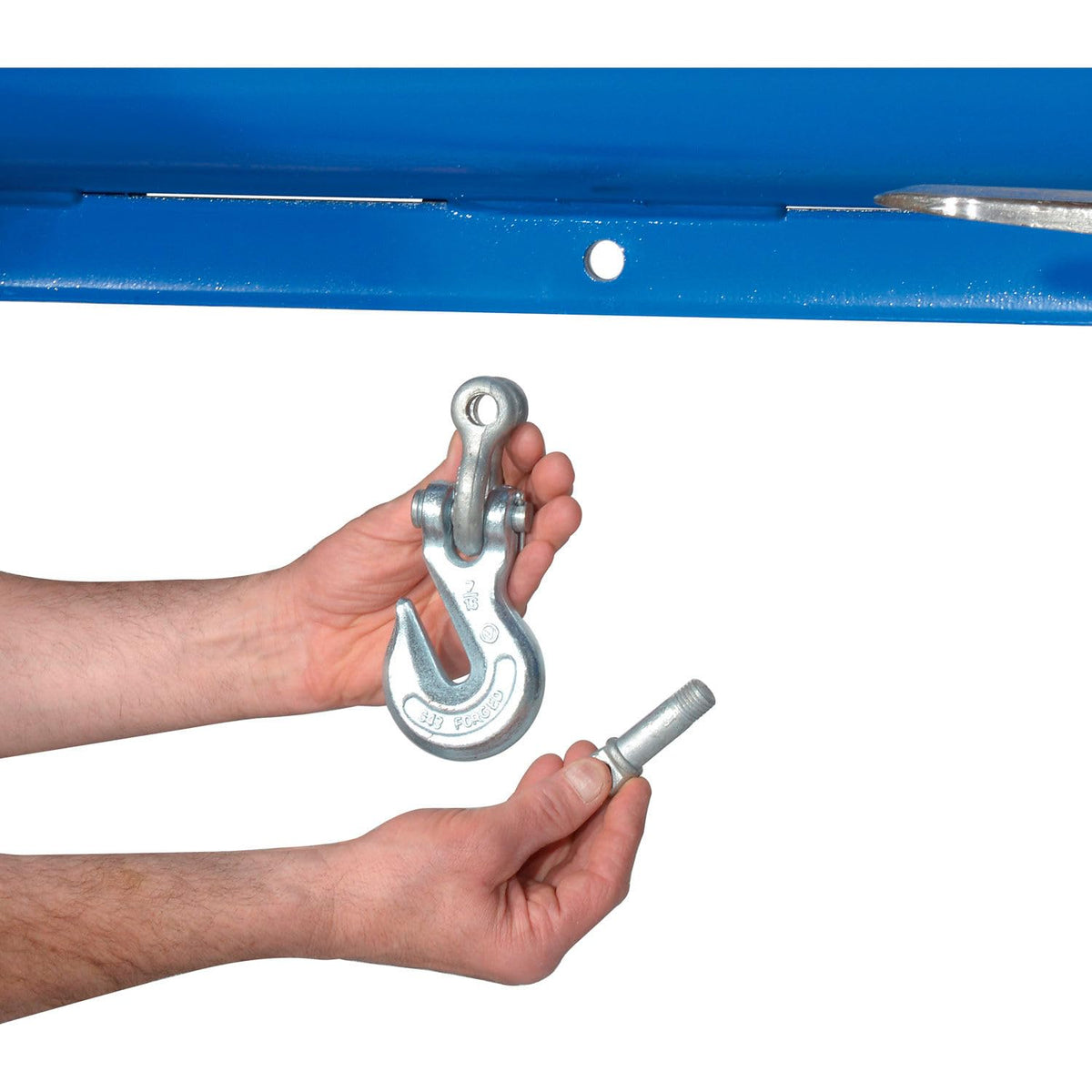 Forklift Telescoping Jib Boom Crane by Global Industrial – 86.6"L x 32"W x 12.2"H, Alloy Steel, Blue, Model F7723