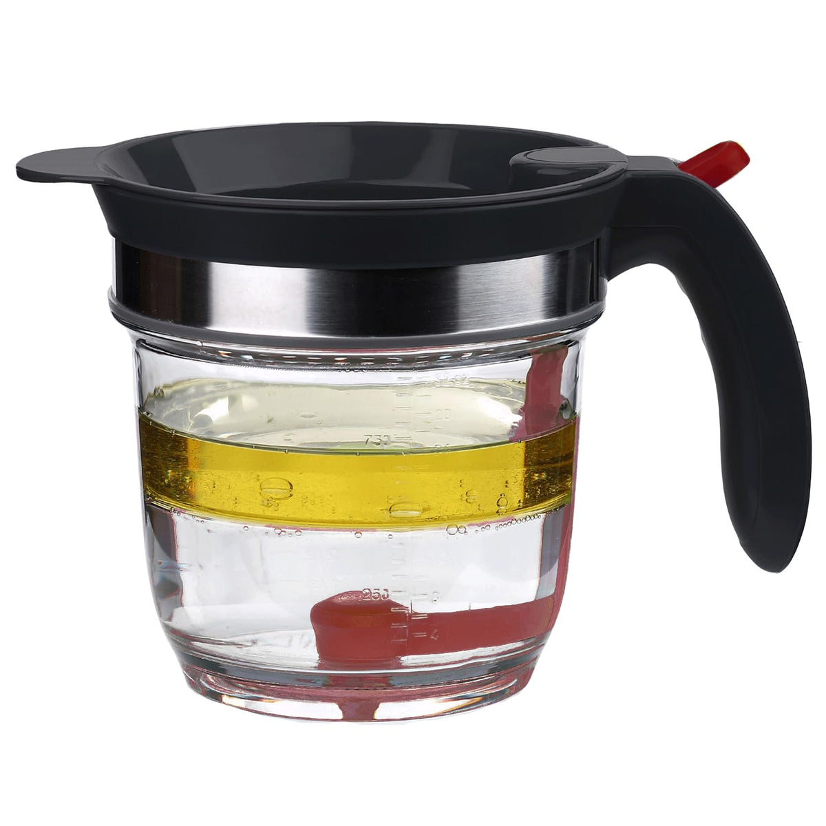 Ivyhome Fat Separator Measuring Cup, 4 Cup Capacity, Red
