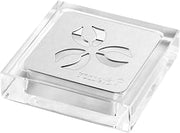 Rosseto LD158 Iris Square Acrylic Beverage Dispenser Drip Tray with Stainless Steel Insert, Grey