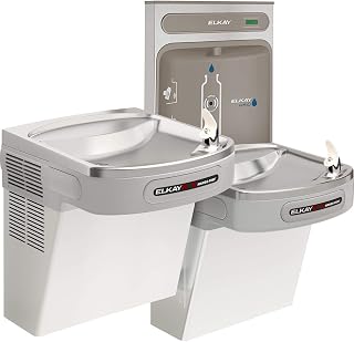 Elkay EZH2O EZOOTL8WSLK Bottle Filling Station with Bi-Level ADA Cooler Dual Hands Free Activation, Non-Filtered 8 GPH Light Gray