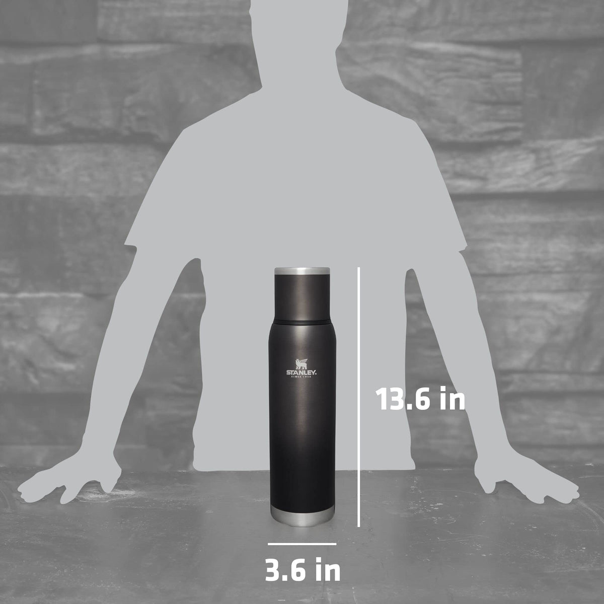 Adventure-To-Go Vacuum Bottle 1.4 qt | Wide Mouth with Leakproof Cup Lid | Keep Drinks Hot or Cold | Packable for Travel | Insulated Stainless Steel Thermal Bottle | BPA-Free