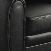 Faux-Leather Upholstered Armchair with Padded Seat and Arms by Starlight Canyon Home – Faux Leather, Black