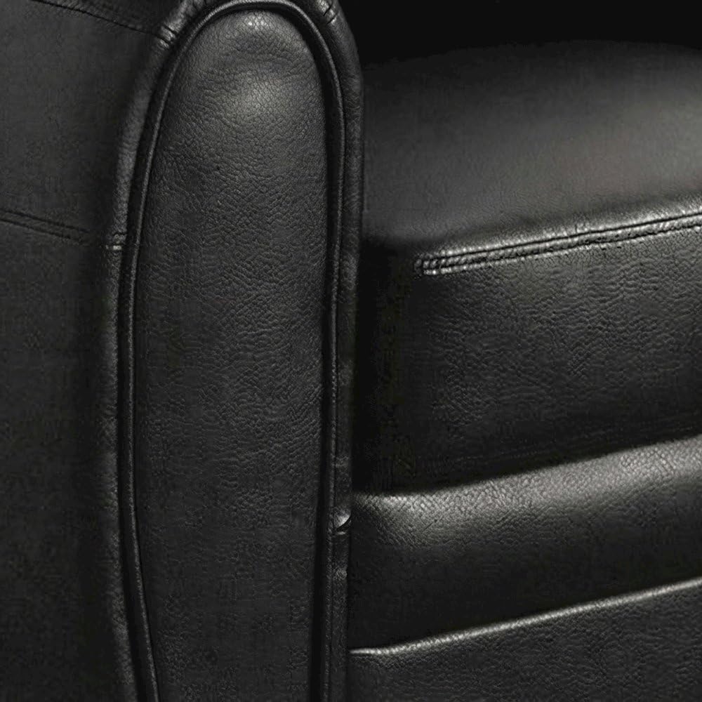 Faux-Leather Upholstered Armchair with Padded Seat and Arms by Starlight Canyon Home – Faux Leather, Black