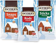 Snyder's of Hanover Holiday Pretzel Cabin Bundle, Holiday Haus Building Holiday Activity, Includes 4 Bags of Pretzels