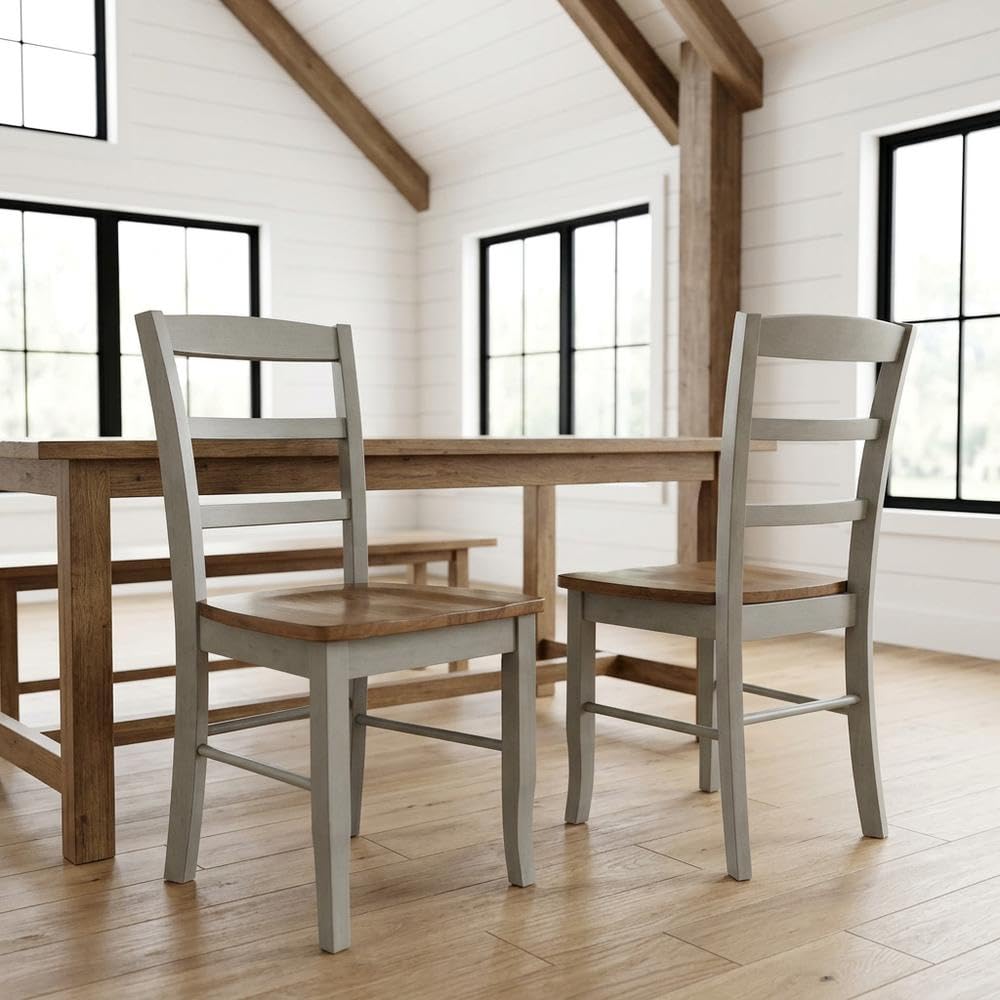 Solid Wood Ladderback Dining Chairs Set of by Furnifact – Wood, Hickory and Stone, Pack of 2