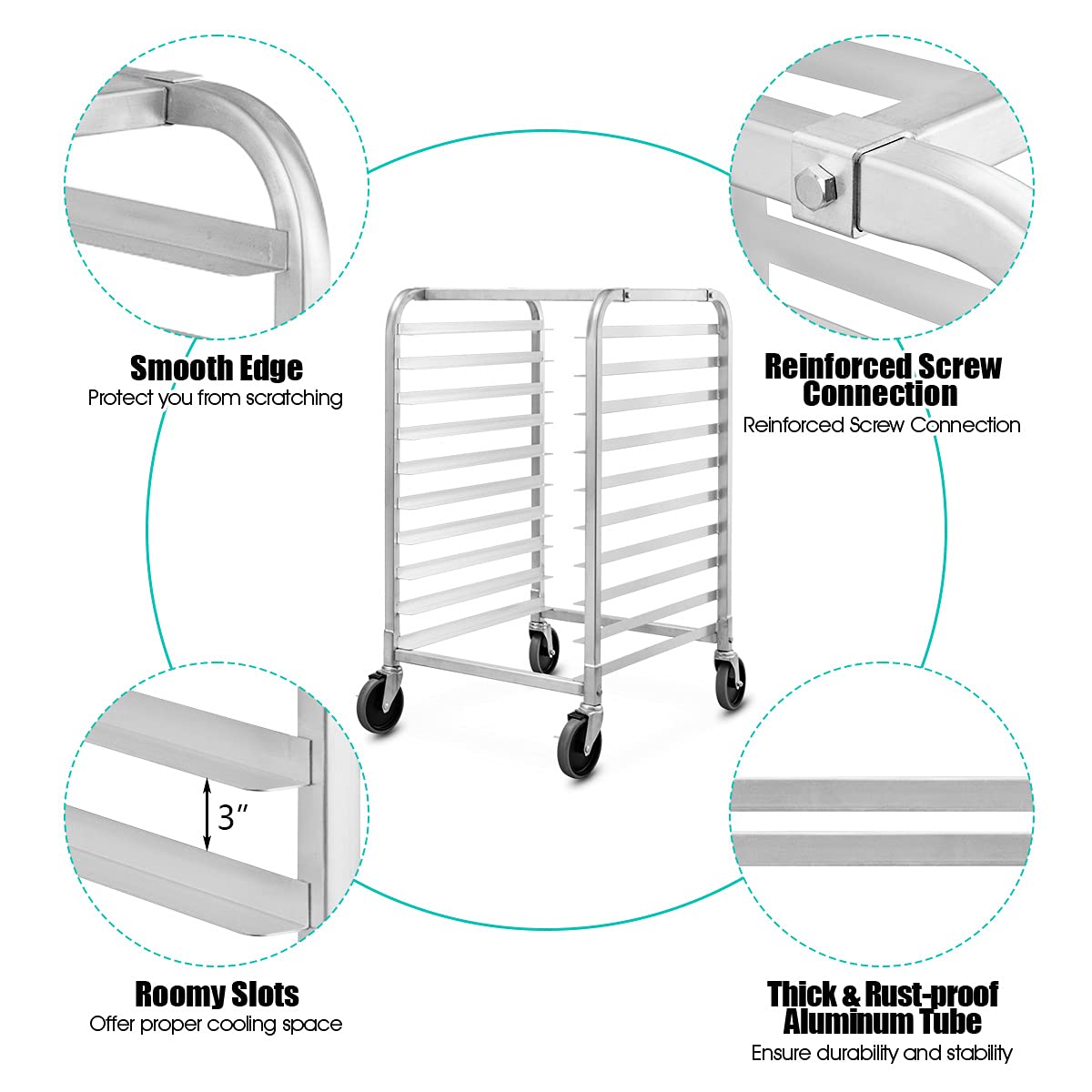 ReunionG 10 Tiers / Silver / Modern Standing Shelf Units
