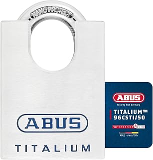 ABUS Titalium 96CSTI/50 Padlock - Special Aluminium and Reversible Key | Safety Level 8, Hardened Steel Arc with Nano Protect, Lightweight Body and Closed Shackle Protected Arc Design.