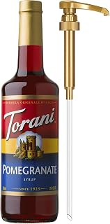 Torani Syrup, Pomegranate Flavoring for Drinks, Pump Included, 25.4 Fl Oz