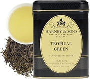 Harney & Sons Tropical Green Loose Leaf Green Tea Tin, 3 oz | Chinese green tea with tropical pineapple flavor. Contains caffeine.