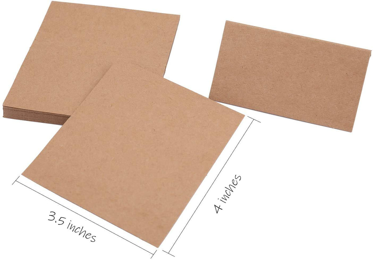 Tosnail Wooden Place Card Holders, 50 Pack with Kraft Cards, Rustic Brown