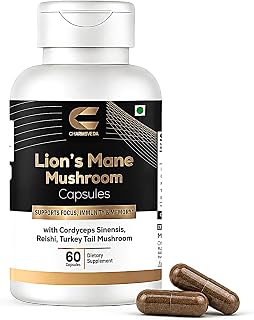 Organic Lion’s Mane Mushroom Capsules 1200 mg, Brain Health & Focus Support – Vegan Capsules
