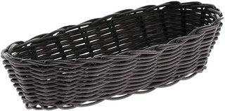 HUBERT Bread Basket Oblong Black Woven Polypropylene - 9" L x 4" W x 1 7/8" H