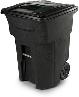 Toter 96 Gallon Blackstone Trash Can with Wheels and Attached Lid