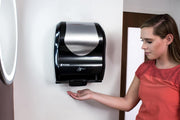 San Jamar Hybrid / Black/Silver / 16.5" x 13" x 9.25" Commercial Paper Hand Towel Dispensers