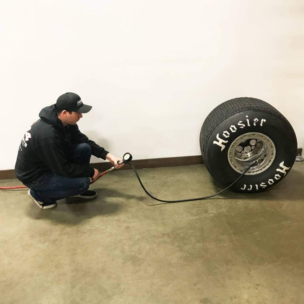 PRODUCTS Tire Inflator and Gauge by Joes Racing – 5 ft Air Hose, 2-1/2 in Diameter, Rubber, Model 32486